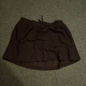 Casual Brown Bubble Mini Skirt with High-Low Hem
